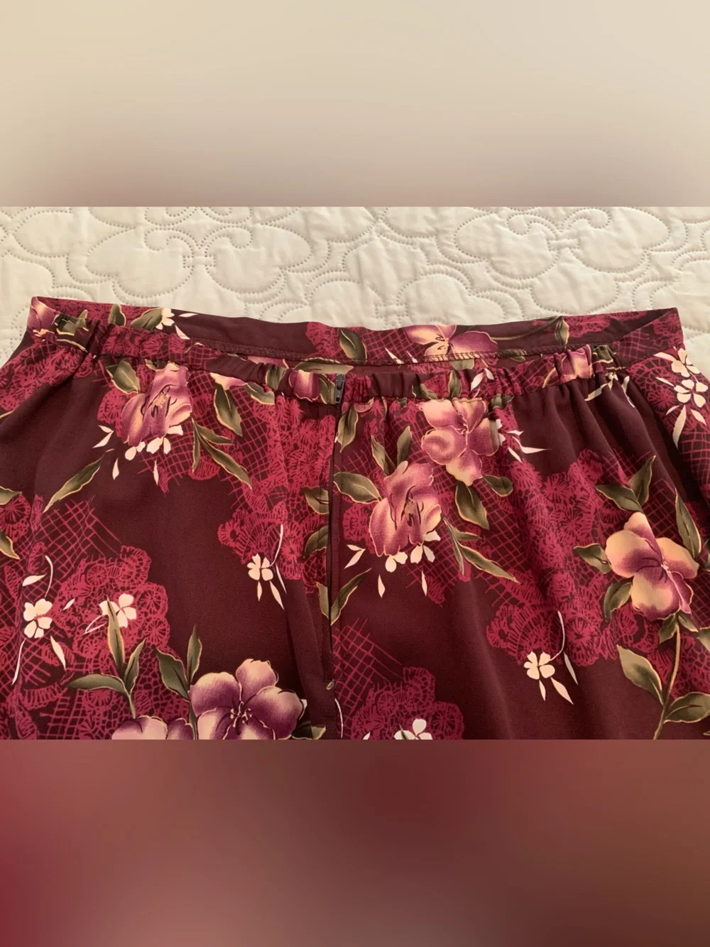 ⁠Vintage Kathie Lee Floral Maxi Skirt Plum Purple Plus Size 22W 90s Whimsygoth